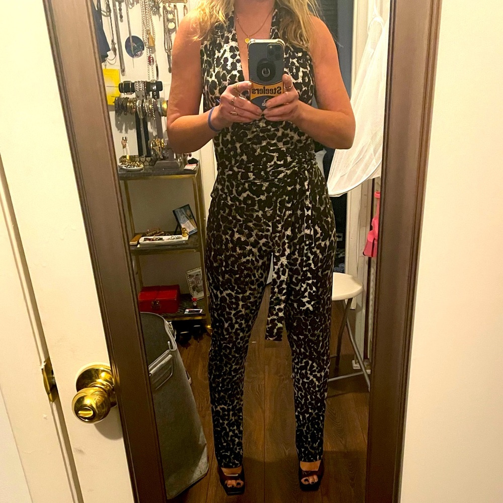 Black and white cheetah print Norma Kamala jump suit size 2